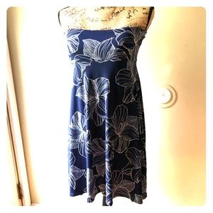 LuLaRoe Azure Skirt Dress navy Hibiscus Medium